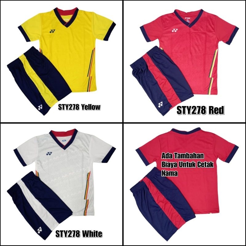 Setelan Anak Badminton STY278 / Bulutangkis Zheng Si Wei Huang Ya Qiong Kaos Celana Bulutangkis Tim 