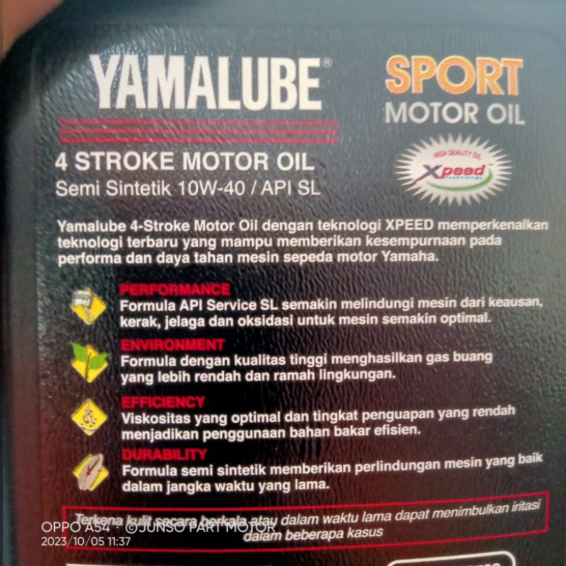 OLI PELUMAS OLI MESIN OLI YAMALUBE SPORT UKURAN 1 LITER OLI ORI MOTOR YAMAHA