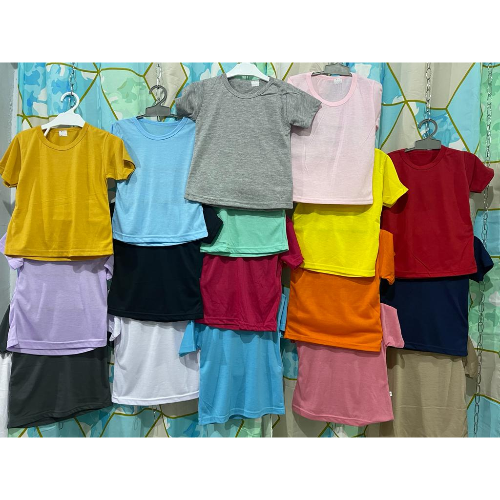 KAOS ANAK POLOS 6 PCS BAJU ANAK MURAH BAHAN SPANDEK PE