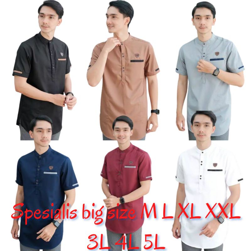 Baju Koko Pria Tajol Big Size Koko Pria Lengan Pendek MLXL2XL3XL4XL5XL