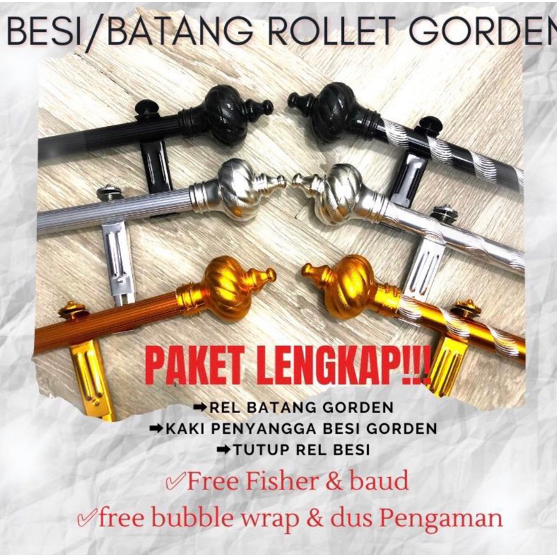 Batang gorden / Besi gorden / Rollet Gorden murah Aluminium