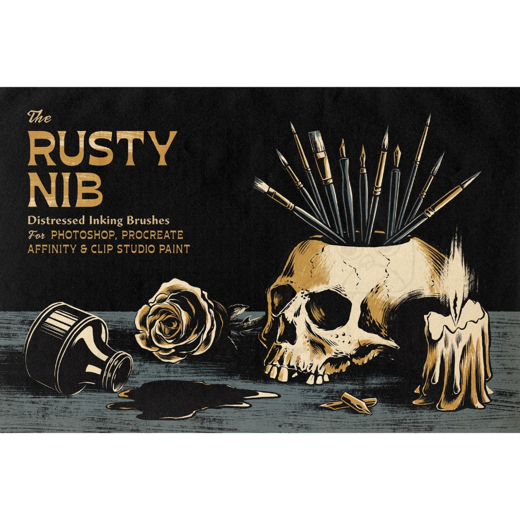 Procreate Brush – The Rusty Nib for Procreate by True Grit Texture Supply – Digital Archive
