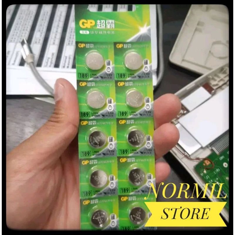 Baterai Kancing GP 189 LR54 Batre jam Calkulator Camera Harga Untuk 1 Lembar Isi 10 Pcs Battery