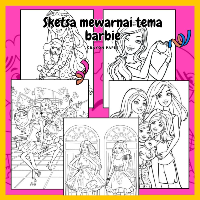 

Gambar Sketsa Mewarnai Tema Barbie Isi 50 Lembar - Mewarnai Untuk Anak Dan Dewasa - Sketsa - Sket - Buku Mewarnai