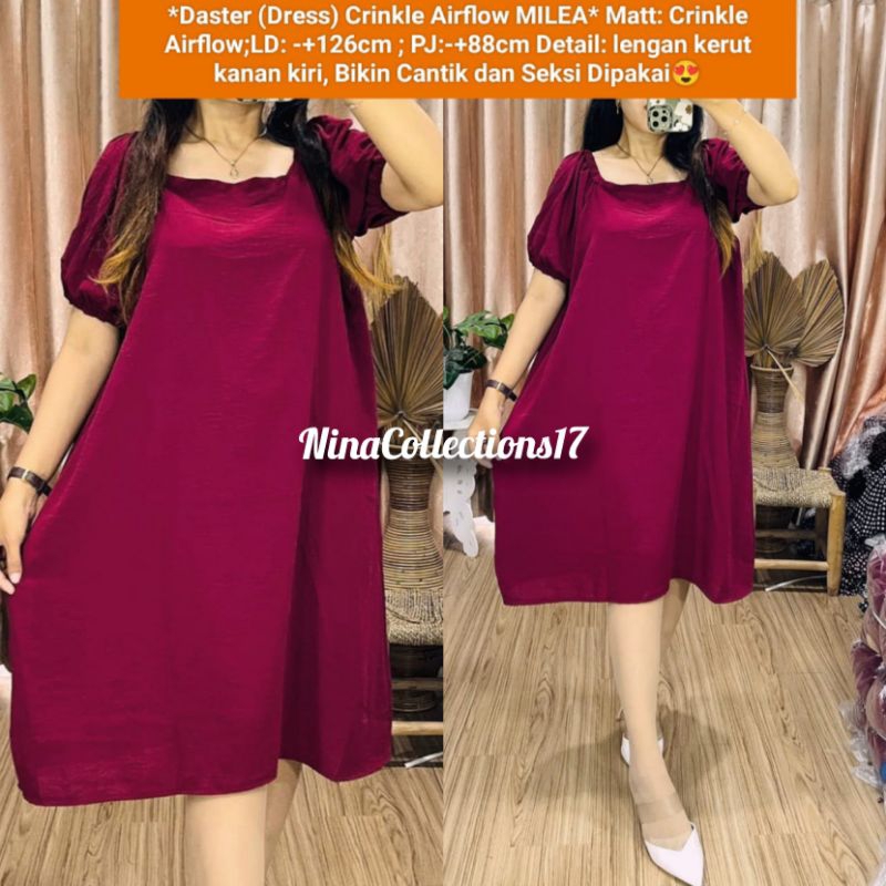 Daster Crinkle Airflow Milea/ Dress Crinkle  / Daster Crinkle /  Dress Crinkle Murah / Daster Crinkl