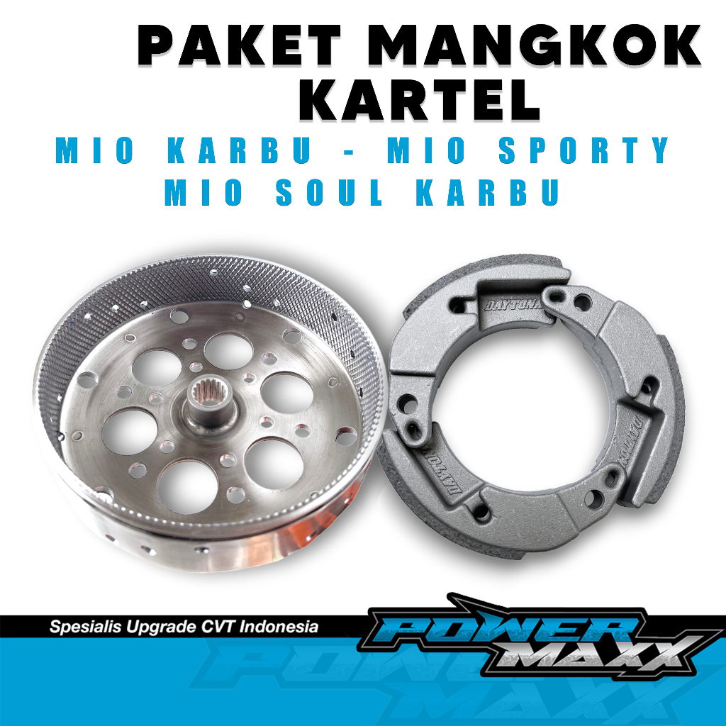 Paketan Kampas Ganda Daytona dan Mangkok Ganda Racing MIO KARBU MANGKOK GANDA RACING KARTEL MIO SMIL