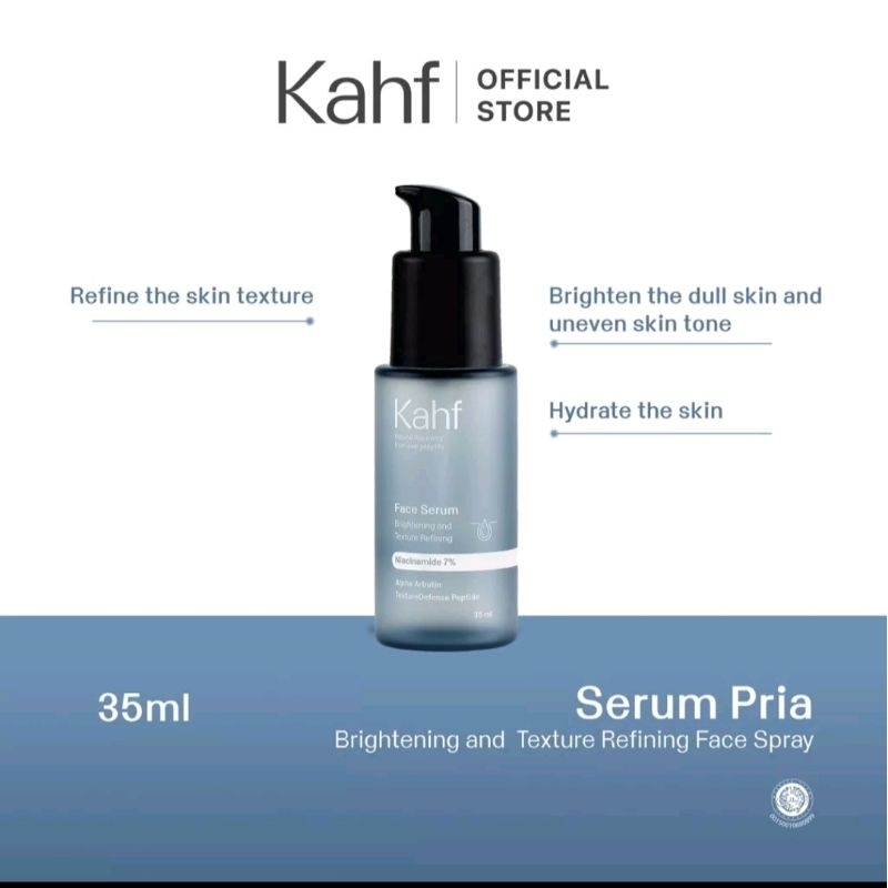 Kahf Brightening Serum and Texture Refining Serum 35 ml - Serum Wajah Pria