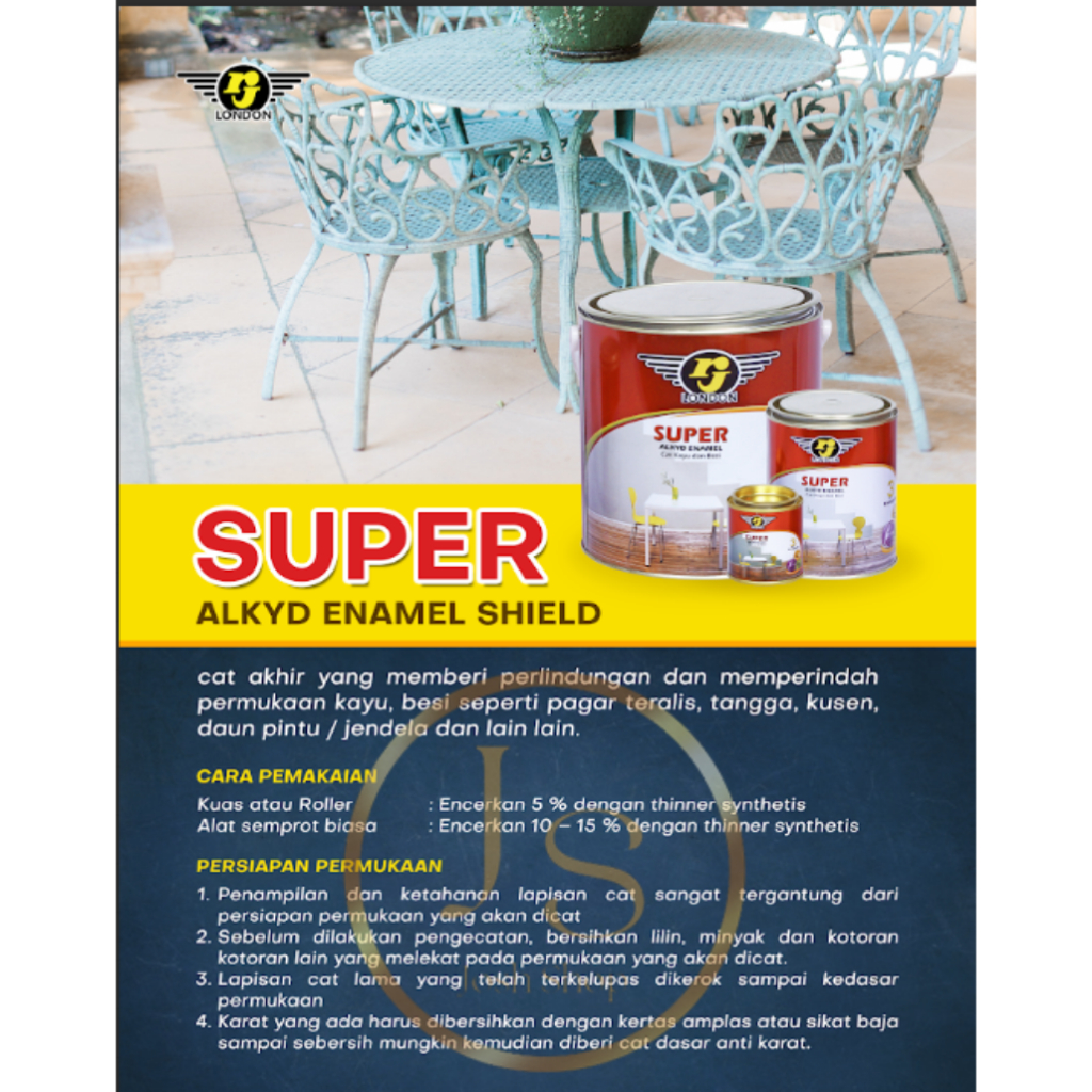 Cat Minyak Cat Kayu SUPER ENAMEL 0,1L RJ LONDON Cat Minyak Kayu Berkualitas