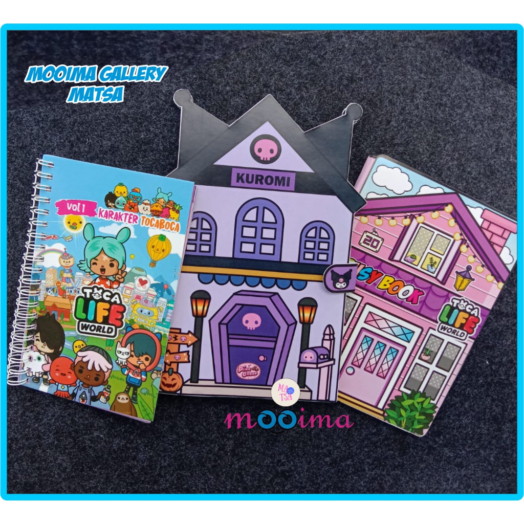 paper doll paket hemat toca boca house purpel kuromi