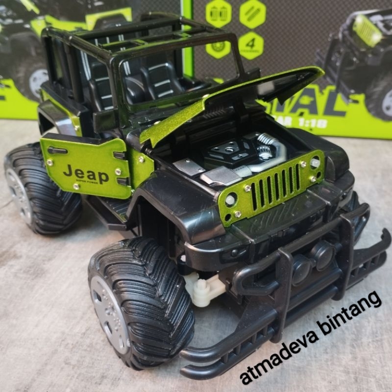 Terbaru Bintang Rc Mainan Anak Mobil Remote Rc Die Cast Jeep Rubicon Die Cast Nyala Lampu Led Buka