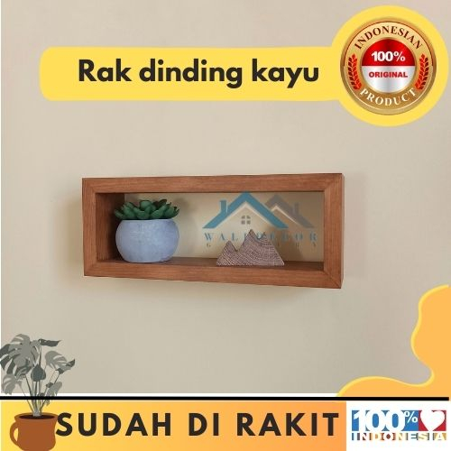 (PROMO) Rak Kayu Persegi Panjang Mengambang | Rak Pintu Masuk Kecil Minimalis