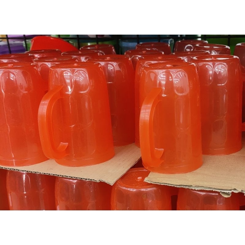 Gelas Bir Cangkir gagang Plastik 1Lusin