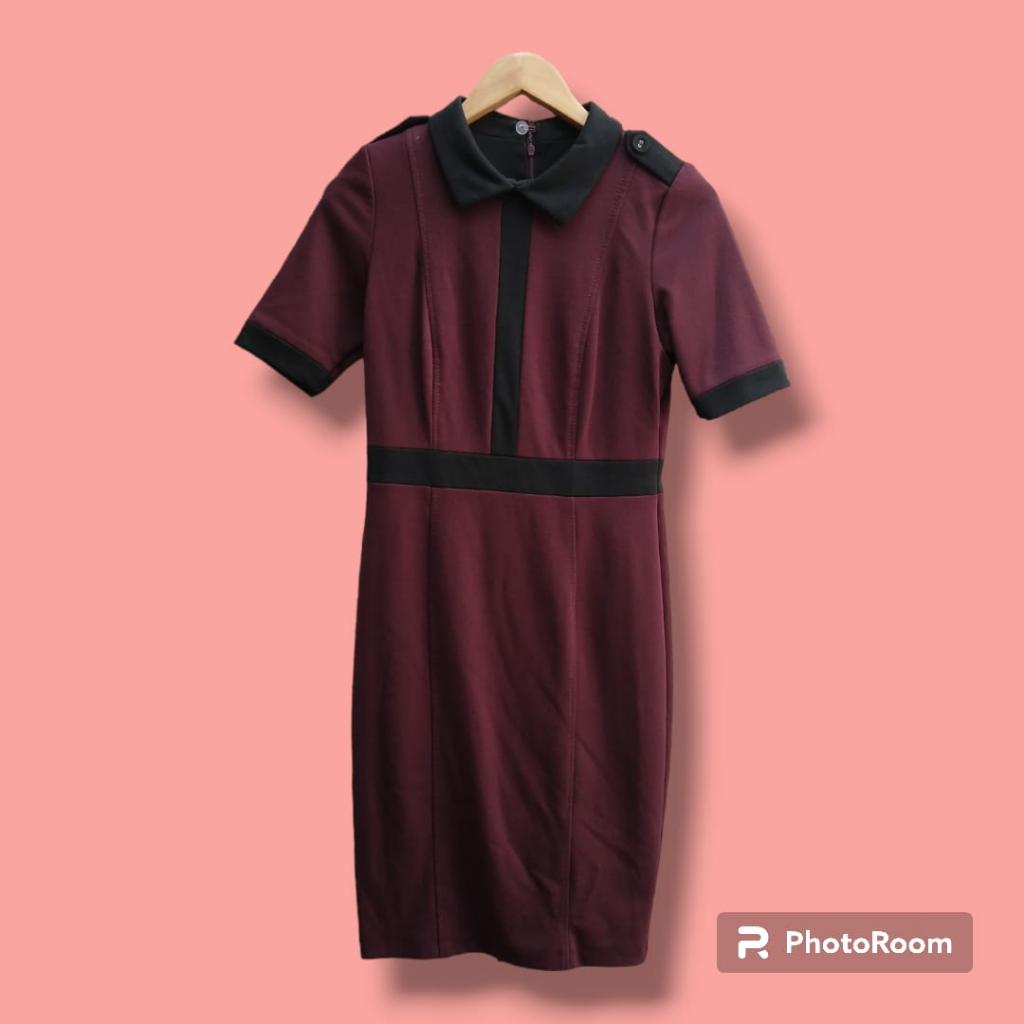 Thrift/Preloved Dress Remaja Maroon M&S Woman