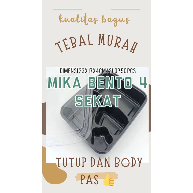 kotak mika bento sekat 4