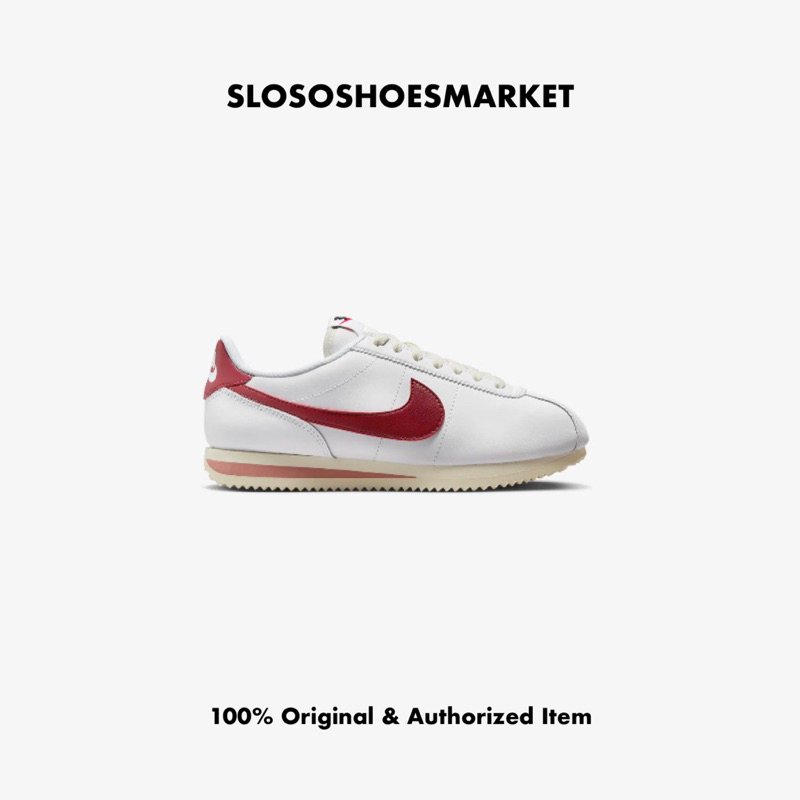Sepatu Sneakers Wanita Nike Cortez White Red Maaron - 100% Original / RESMI