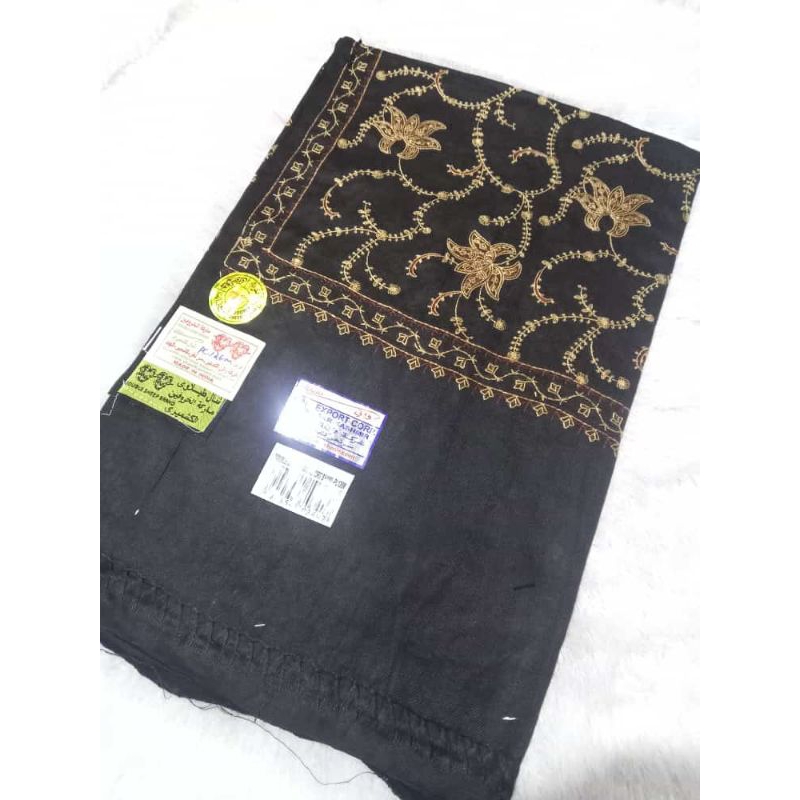 sorban kashmiri hitam sulam timbul