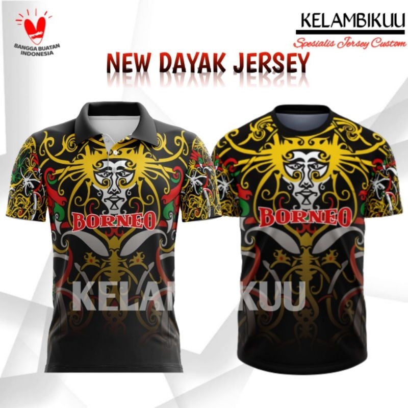 JERSEY DAYAK INDONESIA TERBARU/JERSEY MOTIF BATIK KALIMANTAN/BAJU KAOS DAYAK MURAH/JERSEY DAYAK CUST