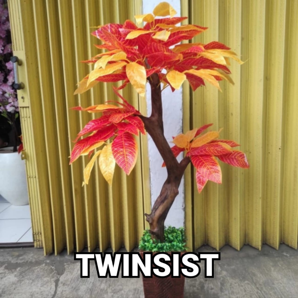 Pohon Bonsai Luky Orange Plastik Artificial Palsu Tinggi 120 cm / Pohon Hias Plastik / Pohon Plastik