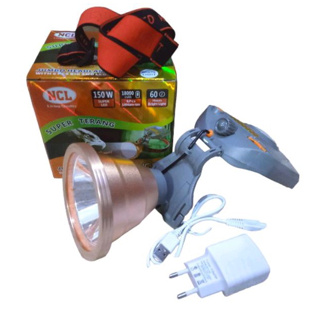 Profesional headlamp dimmer 150 WATT JUMBO NCL-980 Cahaya putih&kuning || sidelight COB with 6 pcs b