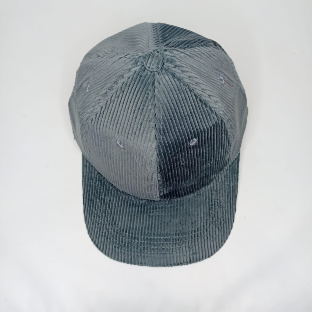 Topi Baseball Original Polos Unisex Grey (Bahan Corduroy)