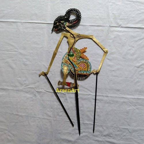 Permadi Arjuna Janaka Wayang Purwa Wayang Kulit Asli dari Kulit Kambing Ukuran Besar