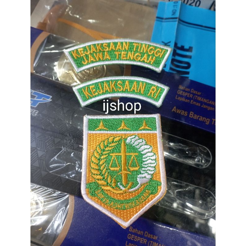 BORDIR BET LOGO KEJAKSAAN + KEJAKSAAN RI + LOKASI