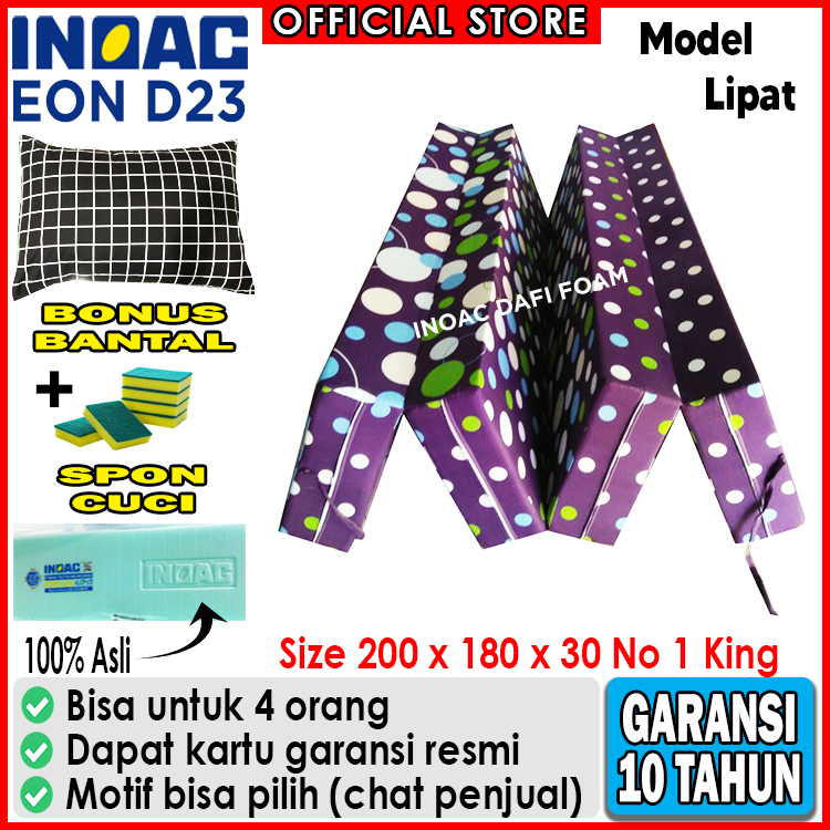 kasur lipat inoac 200x180x30 nomor 1 King busa inoac EON D23 original garansi 10 tahun gratis bantal