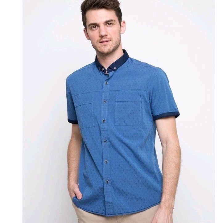 Kemeja Pria Original Lois KLS107A Navy