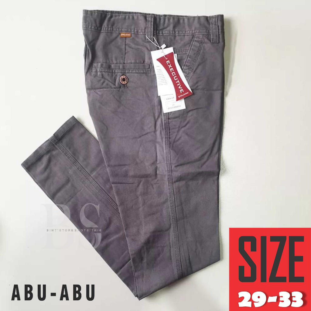 Celana Kain Kanvas Panjang Pria Emiliano Berkualiatas Kardinal 100% Reguler Fit Kain Nyaman