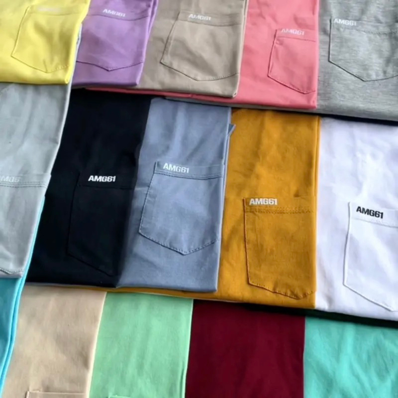 kaos pocket saku motif amg61 pria || kaos saku pria dan wanita || baju kaos distro pocket saku cowok