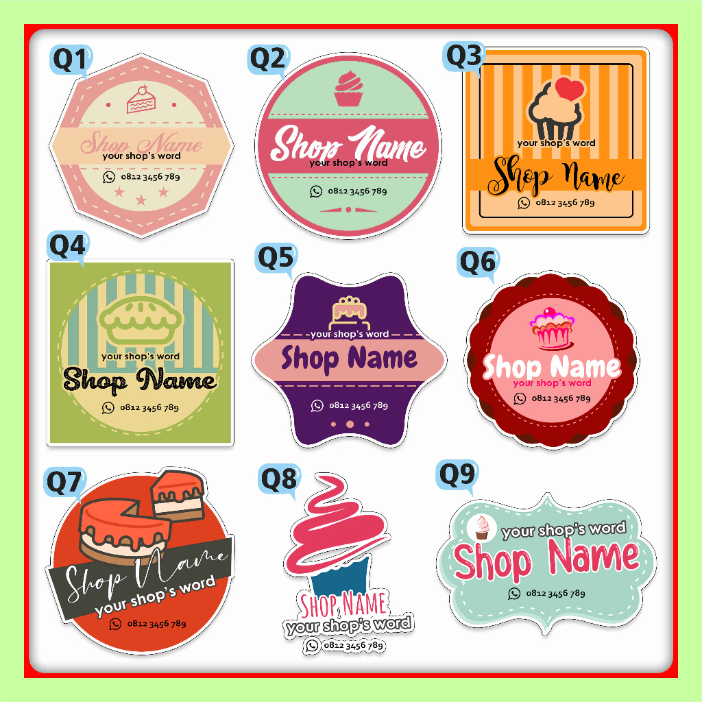 Cetak Stiker Label Makanan Salad Kue Minuman Cup dan Lainnya custom