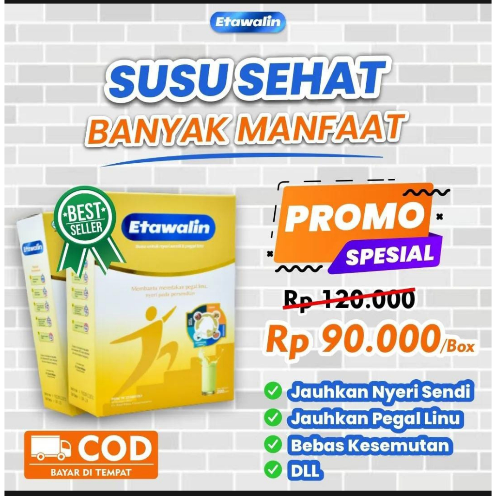

ETAWALIN - Susu Kambing Etawa - Susu Anti Asam Urat Rematik Reumatik Nyeri Sendi Pengapuran Sendi Tingkatkan Kepadatan & Kesehatan Tulang