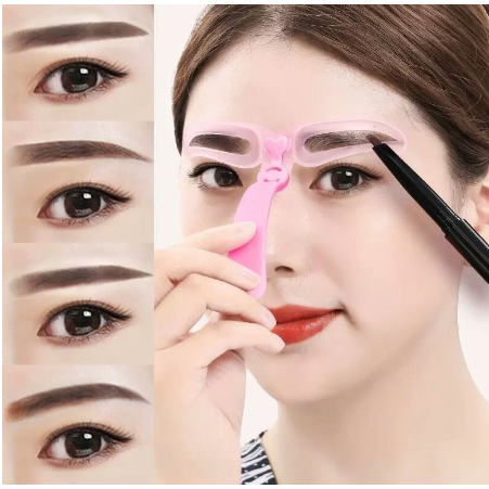 Cetakan Alis Gagang 8 IN 1 Eyebrow Template Kit Praktis 8in1 Pencetak Alis 8 Bentuk Alis Stamp Alis 