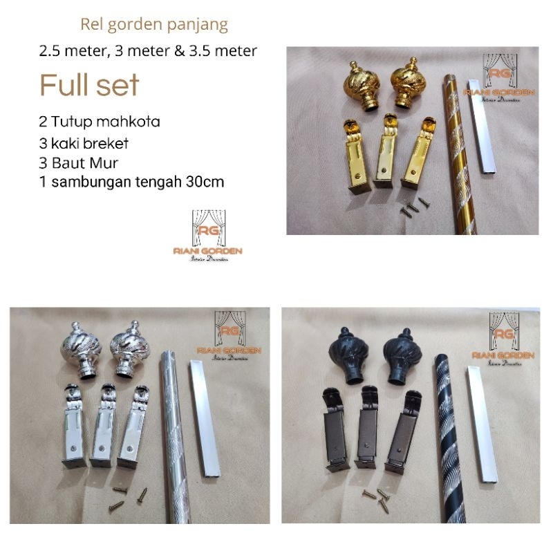 Batang gorden fullset / Tiang gorden fullset / besi gorden khusus 250cm + 300cm & 350cm