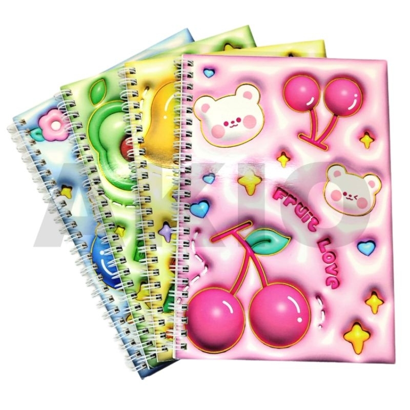 

Notebook Aesthetic A5 Lucu Besar Hardcover Spiral Karakter BERUANG CUTE BEAR BUAH FRUIT LOVE 45 Lembar Diary Murah 2121-57