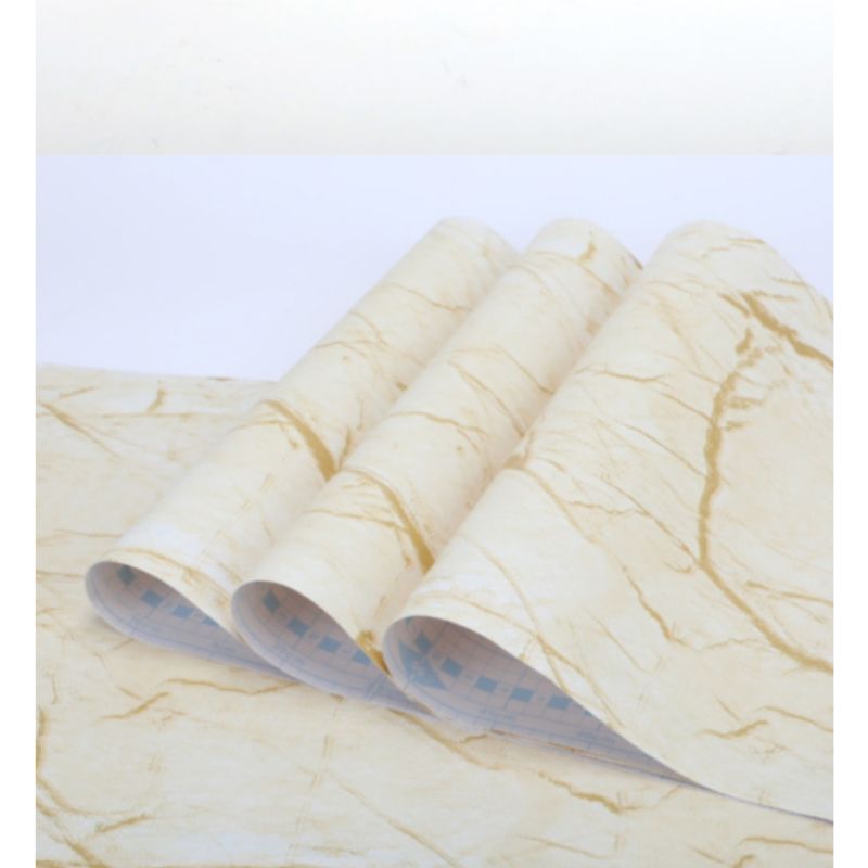 Grosir Wallpaper Sticker Dinding Motif Marmer cream