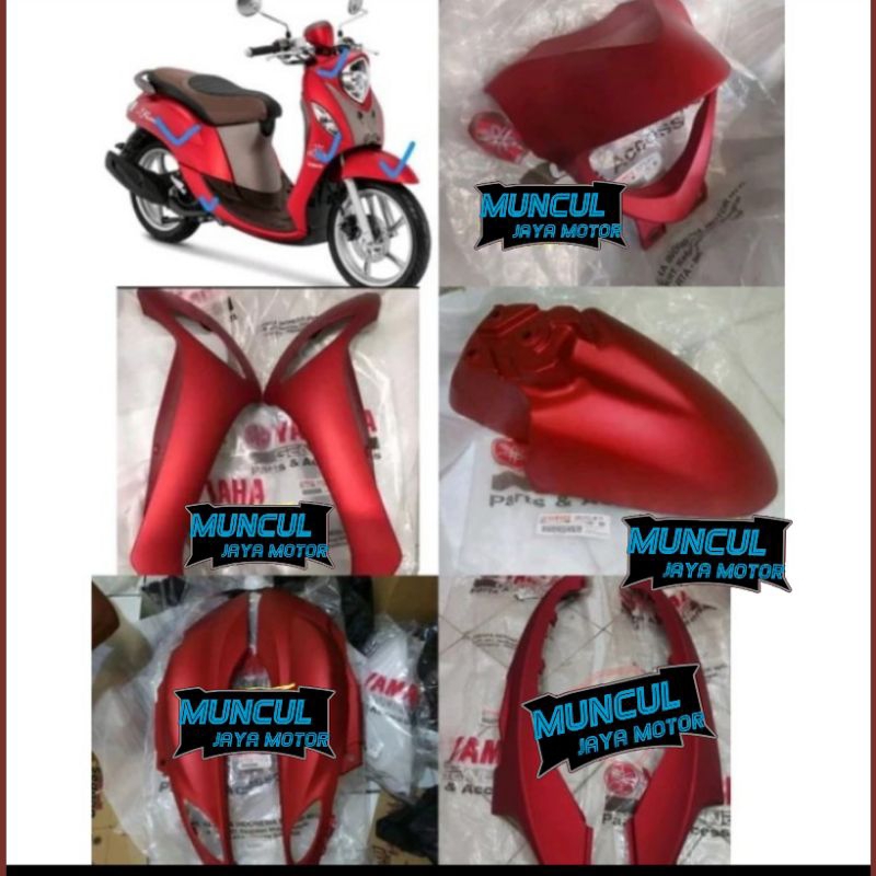 PAKET BODY YAMAHA FINO GRANDE MERAH DOFF, BIRU DOFF ORIGINALLY YAMAHA YGP