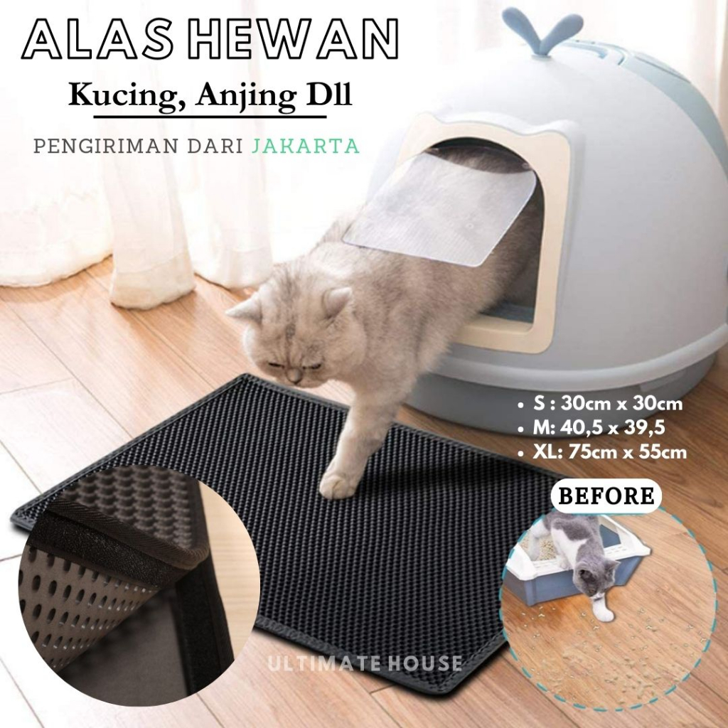 Keset Alas Pasir Kucing Keset Pasir Hewan Keset Anti Air Double Layer