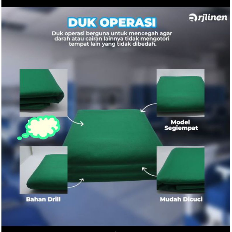 Duk Operasi / Duk Kain Operasi / Duk Rapat / Duk Steril / Kain Operasi / Duk Steril / Tatakan Alat