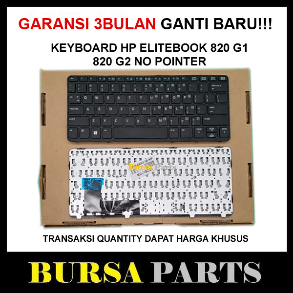 Keyboard HP Elitebook 820 G1 820 G2 Non Pointer