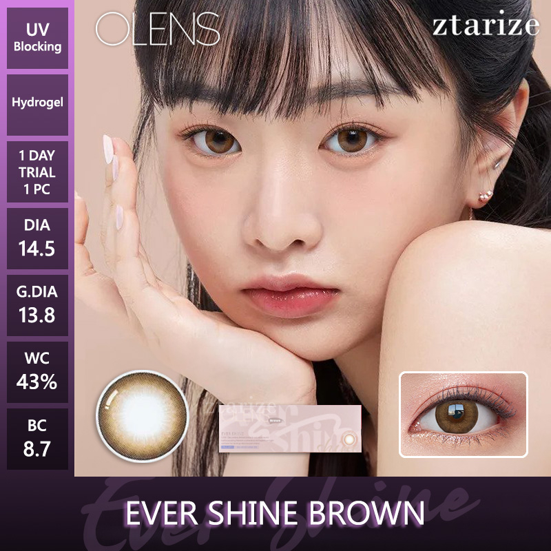 ztarize - Ready Stock - Trial OLENS 🇰🇷 Ever Shine Brown 1 Day Daily Soft Contact Lens 1 Pc - OLENS x