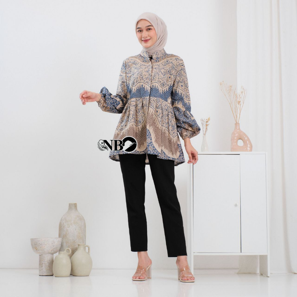 Batik Wanita Modern Premium - Blouse Batik Lengan Panjang