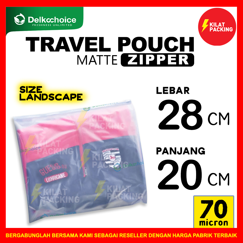 MATTE ZIPPER STORAGE BAG SIZE LANDSCAPE / ORGANIZER BAG TEMPAT PENYIMPANAN / TRAVEL POUCH SERBAGUNA 