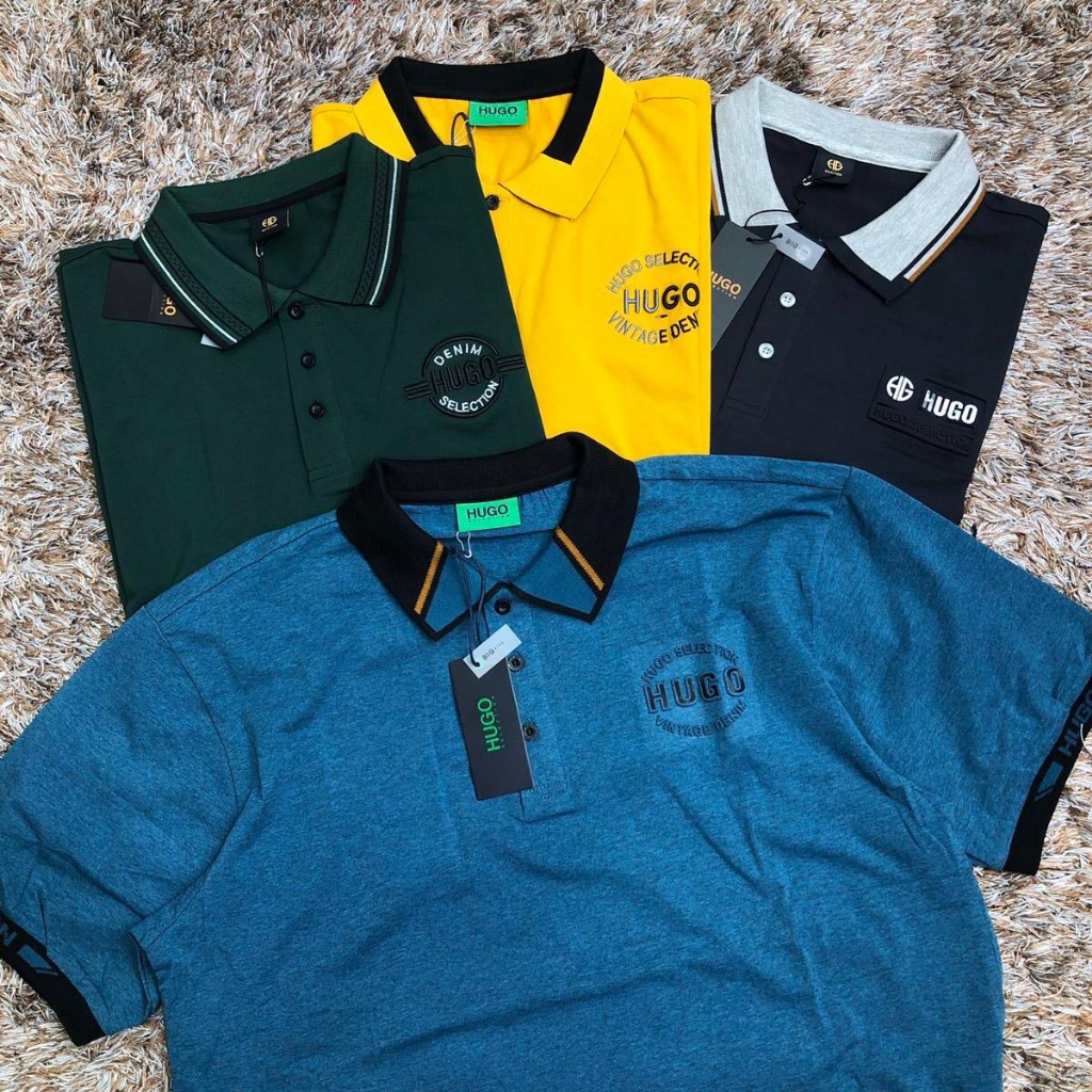 HUGO SELECTION BIG SIZE / KAOS KERAH HUGO JUMBO KATUN SPANDEK