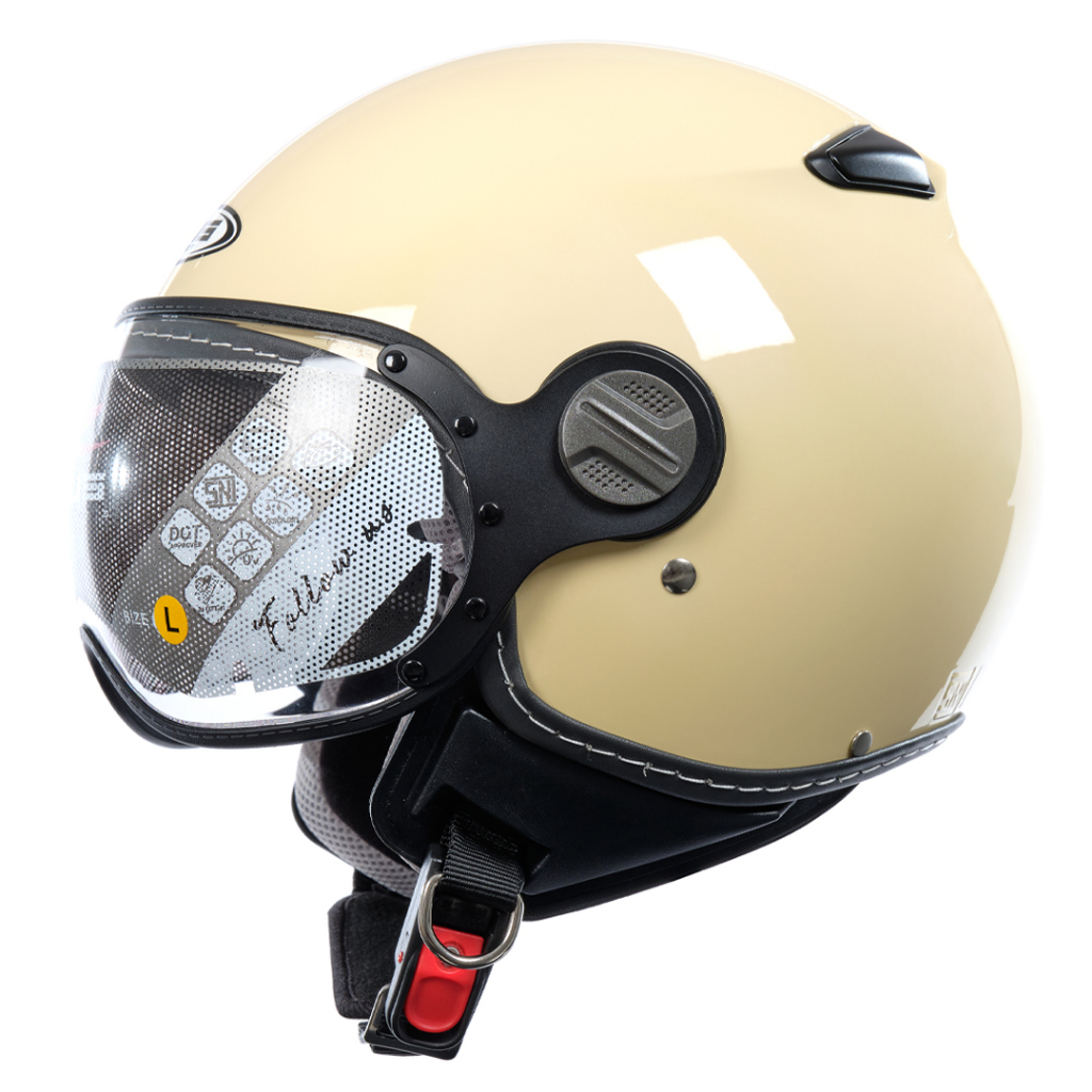 ZEUS ZS 210K IVORY GLOSSY RETRO SINGLE VISOR