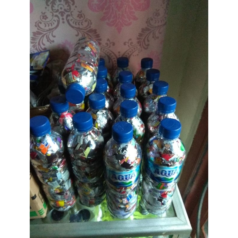 ecobrick botol aqua 600ml 300 & 250gr