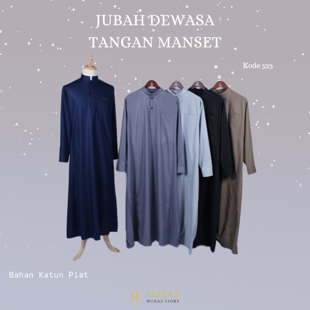 523 Jubah Pria Lengan Manset Benzema / Gamis Pria Mewah Terbaru / Baju Muslim Pria Benzema / Gamis C