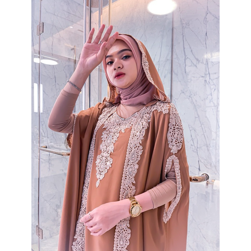 Saudia Kaftan Gamis Wanita Muslim Lebaran Kondangan Pesta Premium Terbaru Mewah Simple Elegan Ceruty