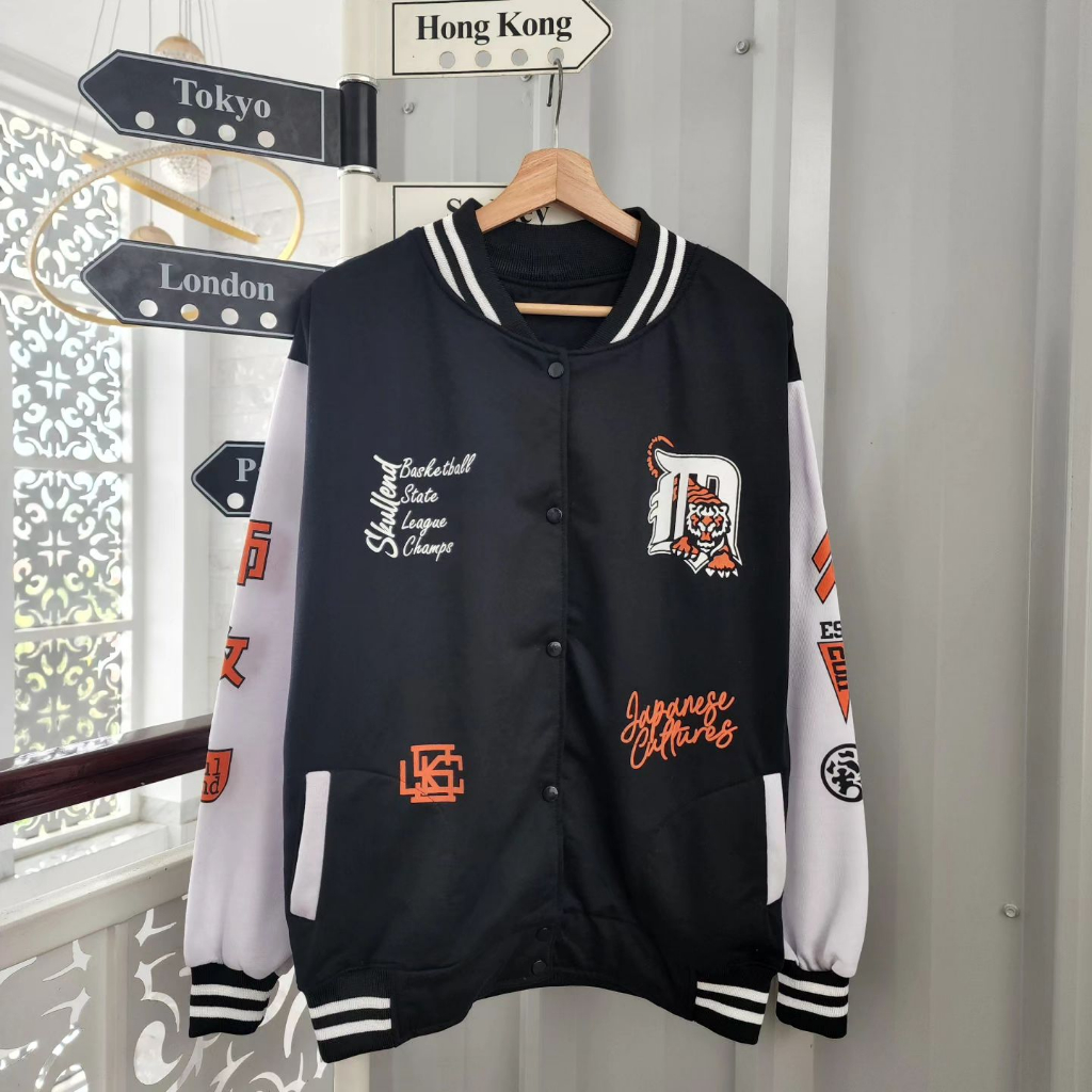 Jaket Varsity Baseball Fullprint Oversize/Jaket Bisbol Pria-Wanita/Bahan Tebal Premium/Motif Harimau