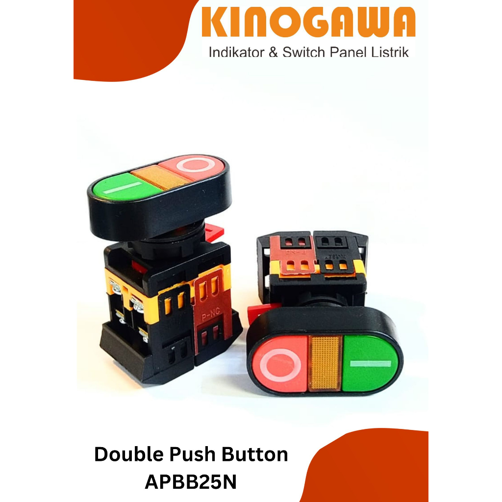 Double Push Button Oval 22mm / 25mm - Tombol ON OFF 25mm